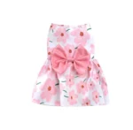 Summer Pet Clothes Princess Dress Butterfly Flower Print Lace Tulle Sleeveless Dog Coat Lovely Pattern Fashion Print Coating