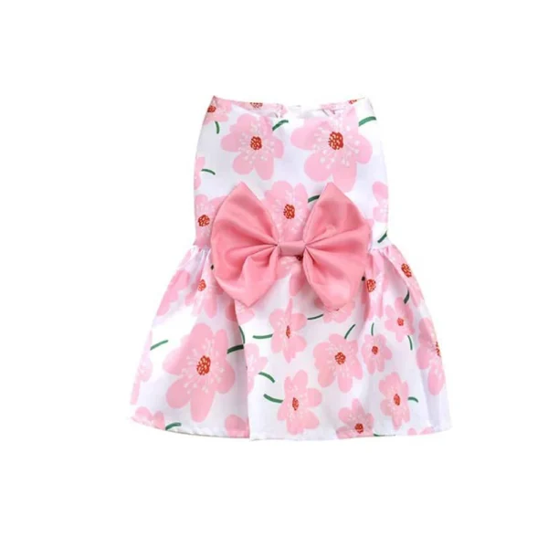 Summer Pet Clothes Princess Dress Butterfly Flower Print Lace Tulle Sleeveless Dog Coat Lovely Pattern Fashion Print Coating