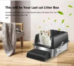 Large Detachable Stainless Steel Cat Litter Box with Lid Easy to Clean Widened Slip Resistant for Large Medium Small Cats