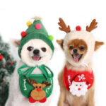 Dog Christmas Bandana Santa Hat Designer Dog Scarf Triangle Pet Bandana Clothes for Pet Costume for Small Medium Large Dog Pet