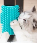 Cat Desk Corner Comb Kitten Scrubbing Cat Hair Remover Brush with Straps Pet Dog Cleaning Cats Scratcher Pet Grooming Brush