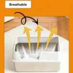 Semi-Enclosed Stainless Steel Cat Litter Box with Handle Large Litter Box for Cats Metal Litter Pan Tray Toilet Cat Box