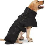 Dog Coat Warm Jacket Waterproof Raincoat Winter Dog Jacket with Pet Harness Reflective Strap Cotton Lining Coat Clothes for Pet