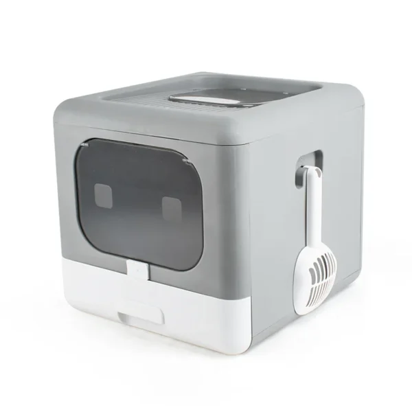 Foldable Cat Litter Box Cat Toilet Box with Cat Litter Scoop Drawer Toilet Anti-Splash Potty Clean House Bedpan Pet Supplies