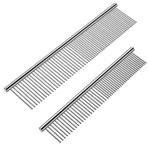 Dog Combs Pet Stainless Steel Teeth Cat Comb Remove Tangles Knots Professional Grooming Tool for Long and Short Haired Dog Brush 2