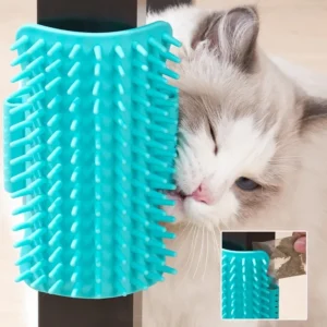 Cat Desk Corner Comb Kitten Scrubbing Cat Hair Remover Brush with Straps Pet Dog Cleaning Cats Scratcher Pet Grooming Brush 2