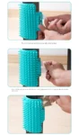 Cat Desk Corner Comb Kitten Scrubbing Cat Hair Remover Brush with Straps Pet Dog Cleaning Cats Scratcher Pet Grooming Brush