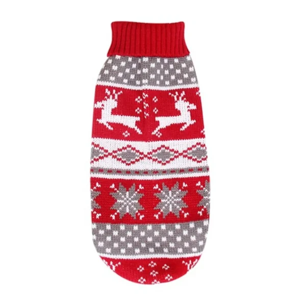 Christmas Dog Sweater Elk Print Pet Sweater for Small Medium Dogs Cat Clothes Designer Dog Products