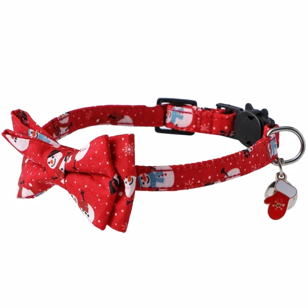 Cat Collar Christmas New Year Buckle Breakaway with Cute Bow Tie Bell Cat Accessories Adjustable Kitten Collar Pets Manufacturer