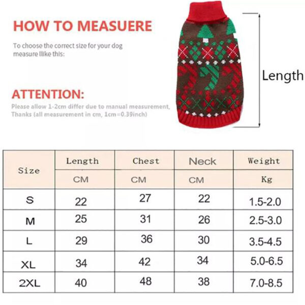Dog Sweater Pet Christmas Sweater Knitted Design Dog Coat Winter Clothes for Pet Warm Pullover for Small Dogs
