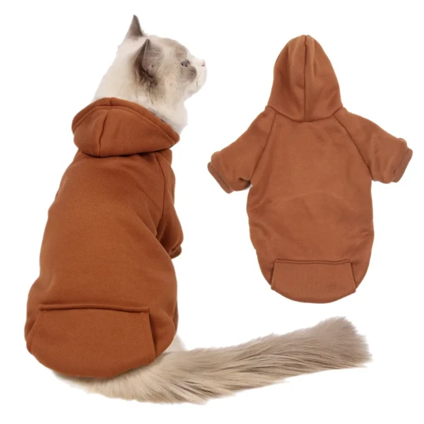 Autumn Winter Dog Clothing Solid Color Clothes for Pet Dog Hoodie Sweater Pet Sweater Teddy Clothes Velvet Dog Coat Cat Hoodies