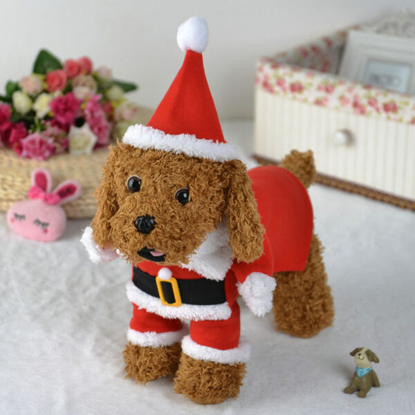 Fashion Xmas Clothes for Pet Funny Three-dimensional Designer Dog Coat Puppy Dog Christmas Clothes Santa Claus Standing Costume