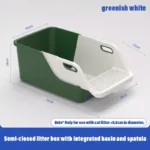 Semi-Closed Cat Litter Box Extra Plastic Large Cat Litter Box Anti-Splash Detachable Cat Toilet Pet Poop Pan Kitten