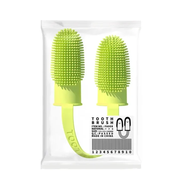 Soft Dog Finger Brush Toothbrush Double Headed Pet Toothbrush Dog Cleaning Breath Care TPR Designer Dog Brush Pet Supplies