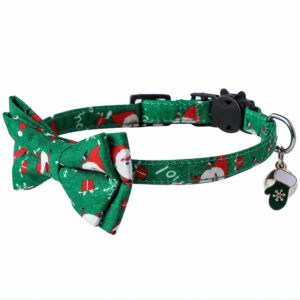 Cat Collar Christmas New Year Buckle Breakaway with Cute Bow Tie Bell Cat Accessories Adjustable Kitten Collar Pets Manufacturer