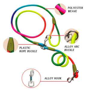 Reflective Nylon Pet Leashes Pet Dogs Chain Traction Rope Leads for Running Free Hands Rope Chain for Small Large Dogs 2