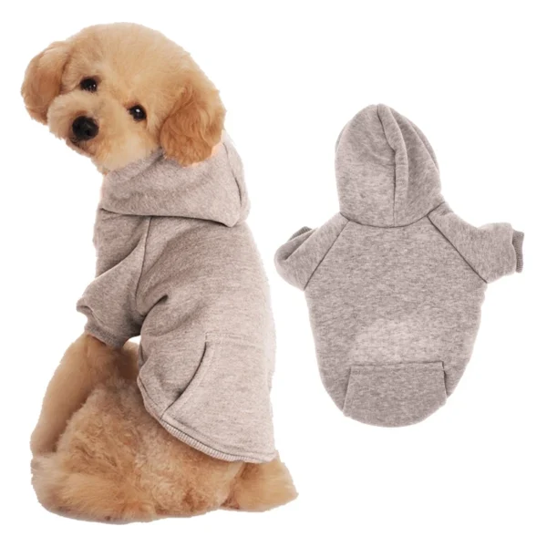Autumn Winter Dog Clothing Solid Color Clothes for Pet Dog Hoodie Sweater Pet Sweater Teddy Clothes Velvet Dog Coat Cat Hoodies