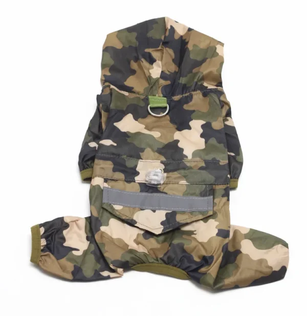Dog Raincoat Clothes for Pet Dog Rain Coat Hood Reflective Dog Coat Puppy Costumes Waterproof Camouflage Jumpsuit Pet Supplies