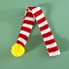 New Knitted Striped Pet Christmas Scarf for Cats Dogs Rabbits Wool Balls Thickened Warm Neck Bibs Dog Scarf
