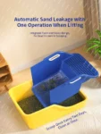 Semi-Closed Cat Litter Box Extra Plastic Large Cat Litter Box Anti-Splash Detachable Cat Toilet Pet Poop Pan Kitten