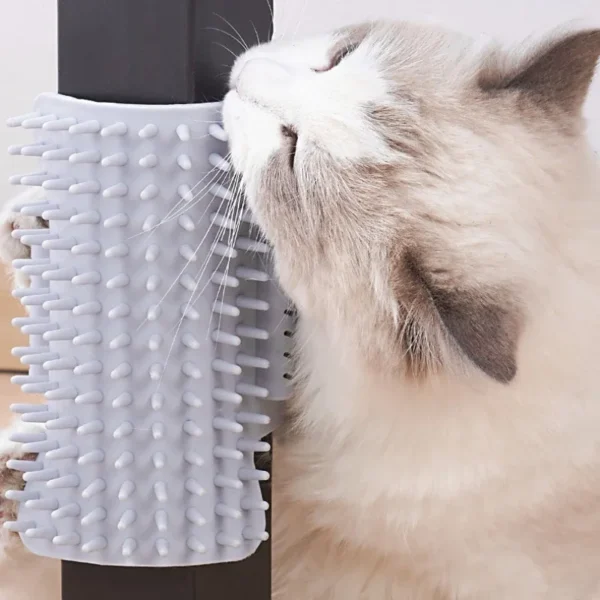 Cat Desk Corner Comb Kitten Scrubbing Cat Hair Remover Brush with Straps Pet Dog Cleaning Cats Scratcher Pet Grooming Brush