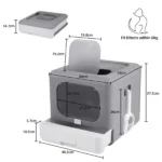 Foldable Cat Litter Box Cat Toilet Box with Cat Litter Scoop Drawer Toilet Anti-Splash Potty Clean House Bedpan Pet Supplies