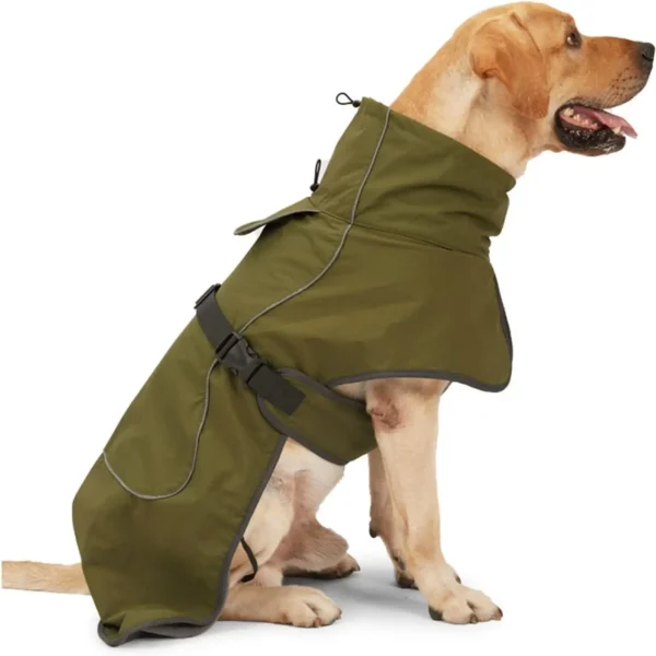 Dog Coat Warm Jacket Waterproof Raincoat Winter Dog Jacket with Pet Harness Reflective Strap Cotton Lining Coat Clothes for Pet