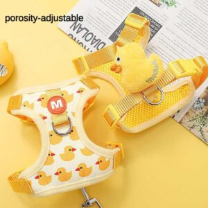 Cute Cartoon Duck Decor Cat Leash With Adjustable Vest and Cute Duckling Design for Outdoor Walking Cat Harness 2