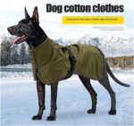 Dog Coat Warm Jacket Waterproof Raincoat Winter Dog Jacket with Pet Harness Reflective Strap Cotton Lining Coat Clothes for Pet