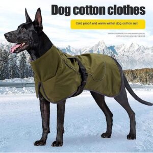 Dog Coat Warm Jacket Waterproof Raincoat Winter Dog Jacket with Pet Harness Reflective Strap Cotton Lining Coat Clothes for Pet