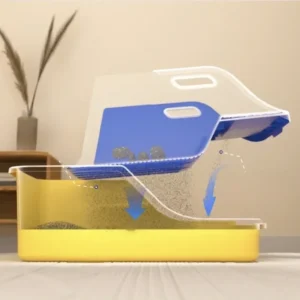 Semi-Closed Cat Litter Box Extra Plastic Large Cat Litter Box Anti-Splash Detachable Cat Toilet Pet Poop Pan Kitten 2