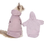 Autumn Winter Dog Clothing Solid Color Clothes for Pet Dog Hoodie Sweater Pet Sweater Teddy Clothes Velvet Dog Coat Cat Hoodies