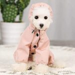 Dog Raincoat Waterproof Coats Lightweight Rain Jacket Rain Hooded Rainwear Safety Reflective Stripes Dog Coat for Small Dogs
