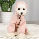 Dog Raincoat Waterproof Coats Lightweight Rain Jacket Rain Hooded Rainwear Safety Reflective Stripes Dog Coat for Small Dogs