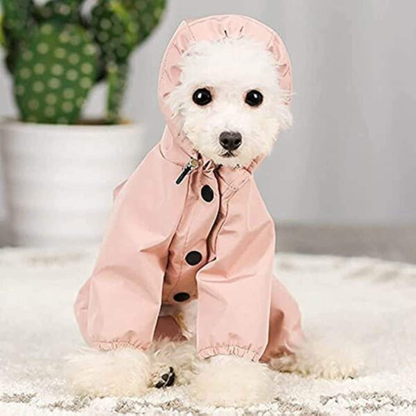Dog Raincoat Waterproof Coats Lightweight Rain Jacket Rain Hooded Rainwear Safety Reflective Stripes Dog Coat for Small Dogs