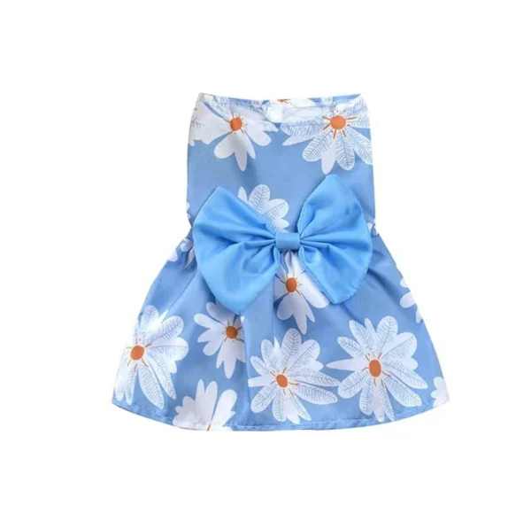 Summer Pet Clothes Princess Dress Butterfly Flower Print Lace Tulle Sleeveless Dog Coat Lovely Pattern Fashion Print Coating