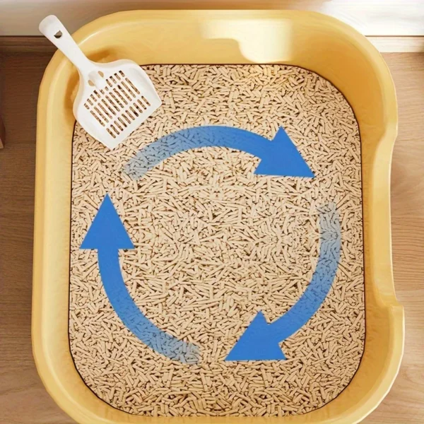 Large Cat Litter Box with High Sides Cat Basin Litter Pan Kitten Potty Semi-closed Toilet Open Top Pet Litter Box