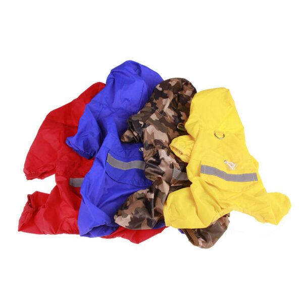 Dog Raincoat Clothes for Pet Dog Rain Coat Hood Reflective Dog Coat Puppy Costumes Waterproof Camouflage Jumpsuit Pet Supplies