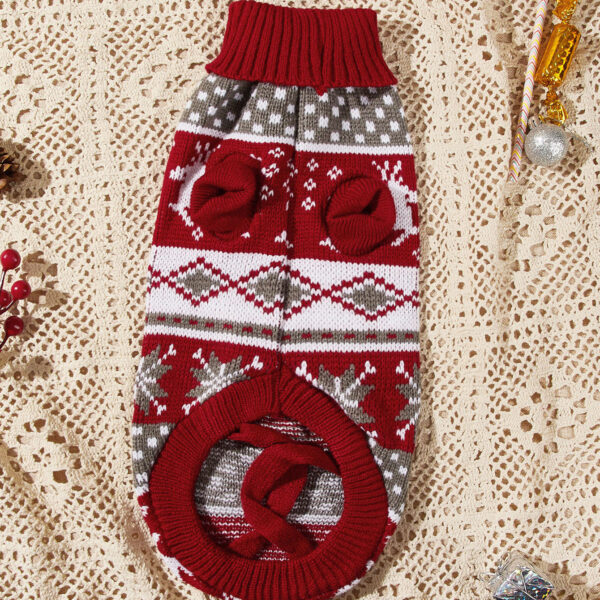 Christmas Dog Sweater Elk Print Pet Sweater for Small Medium Dogs Cat Clothes Designer Dog Products