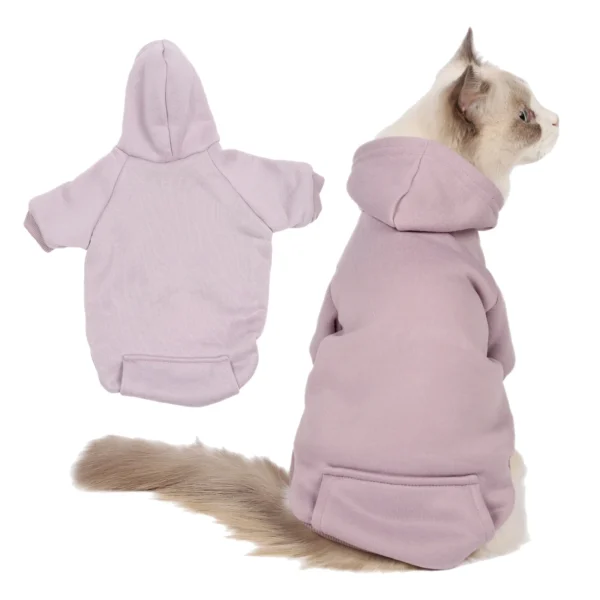 Autumn Winter Dog Clothing Solid Color Clothes for Pet Dog Hoodie Sweater Pet Sweater Teddy Clothes Velvet Dog Coat Cat Hoodies
