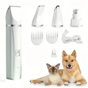 4 in 1 Cordless Pet Grooming Kit Rechargeable Portable Dog Cat Hair Clipper Set Pet Nail Grinder 2