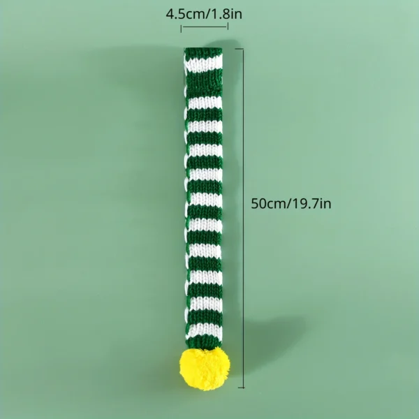 New Knitted Striped Pet Christmas Scarf for Cats Dogs Rabbits Wool Balls Thickened Warm Neck Bibs Dog Scarf