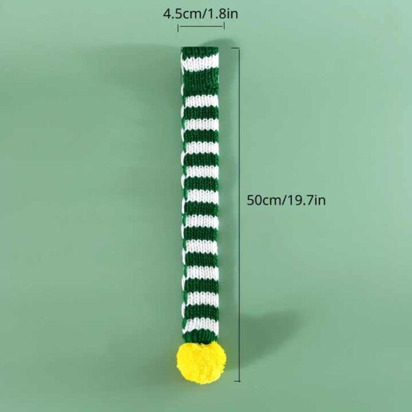 New Knitted Striped Pet Christmas Scarf for Cats Dogs Rabbits Wool Balls Thickened Warm Neck Bibs Dog Scarf