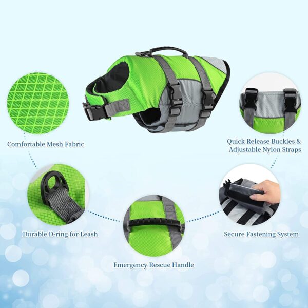 Reflective Dog Life Jacket Sport Safety Rescue Vest Clothes for Pet Designer Dog Adjustable Vests Puppy Float Swimming Pet Vests