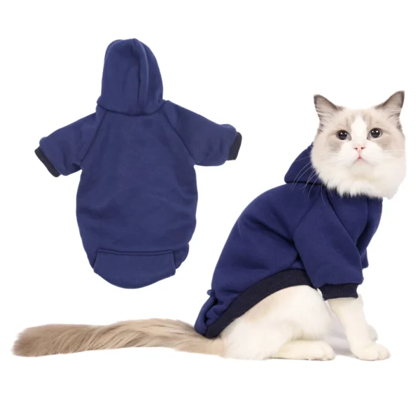 Autumn Winter Dog Clothing Solid Color Clothes for Pet Dog Hoodie Sweater Pet Sweater Teddy Clothes Velvet Dog Coat Cat Hoodies