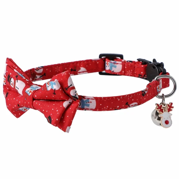 Cat Collar Christmas New Year Buckle Breakaway with Cute Bow Tie Bell Cat Accessories Adjustable Kitten Collar Pets Manufacturer