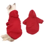 Autumn Winter Dog Clothing Solid Color Clothes for Pet Dog Hoodie Sweater Pet Sweater Teddy Clothes Velvet Dog Coat Cat Hoodies