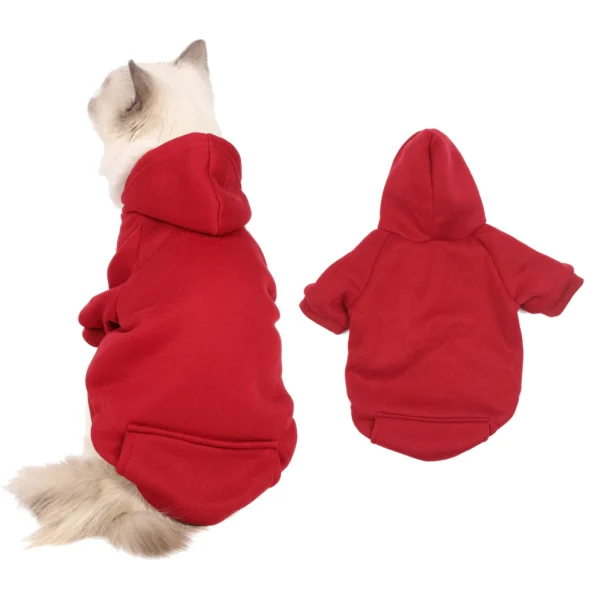 Autumn Winter Dog Clothing Solid Color Clothes for Pet Dog Hoodie Sweater Pet Sweater Teddy Clothes Velvet Dog Coat Cat Hoodies