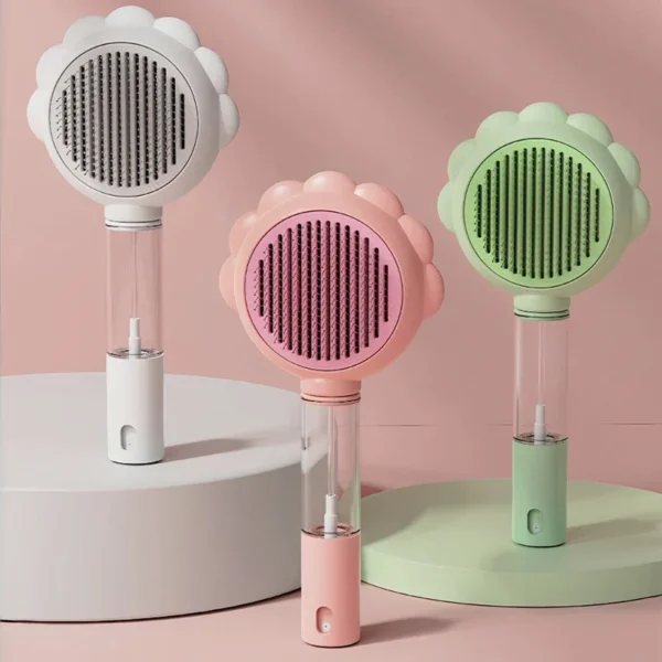New Sunflower Pet Hair Removal Comb Anti-Flying Self-Cleaning Cat Hair Brush with Massage Feature for Dogs