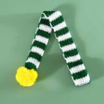 New Knitted Striped Pet Christmas Scarf for Cats Dogs Rabbits Wool Balls Thickened Warm Neck Bibs Dog Scarf